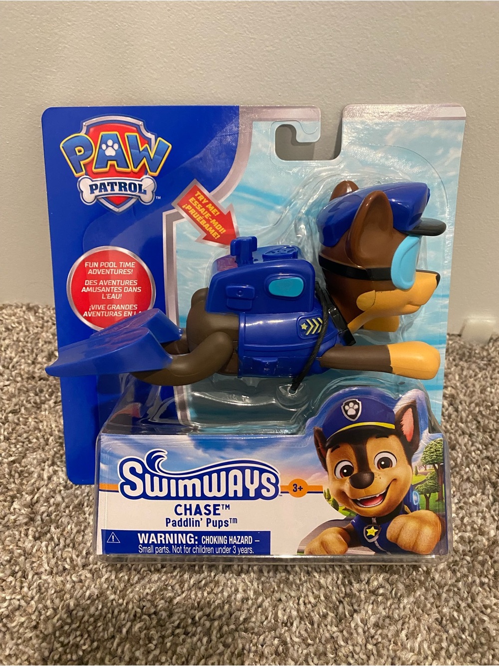 Brand new PAW Patrol Swimways Chase Paddlin' Pups Blue Toy game